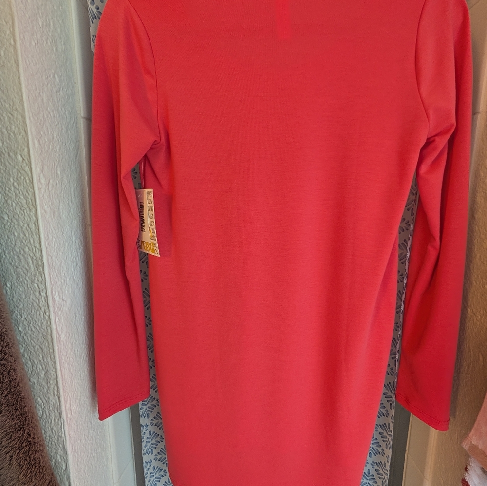 LuLaRoe Vibrant Coral Long Sleeve Top